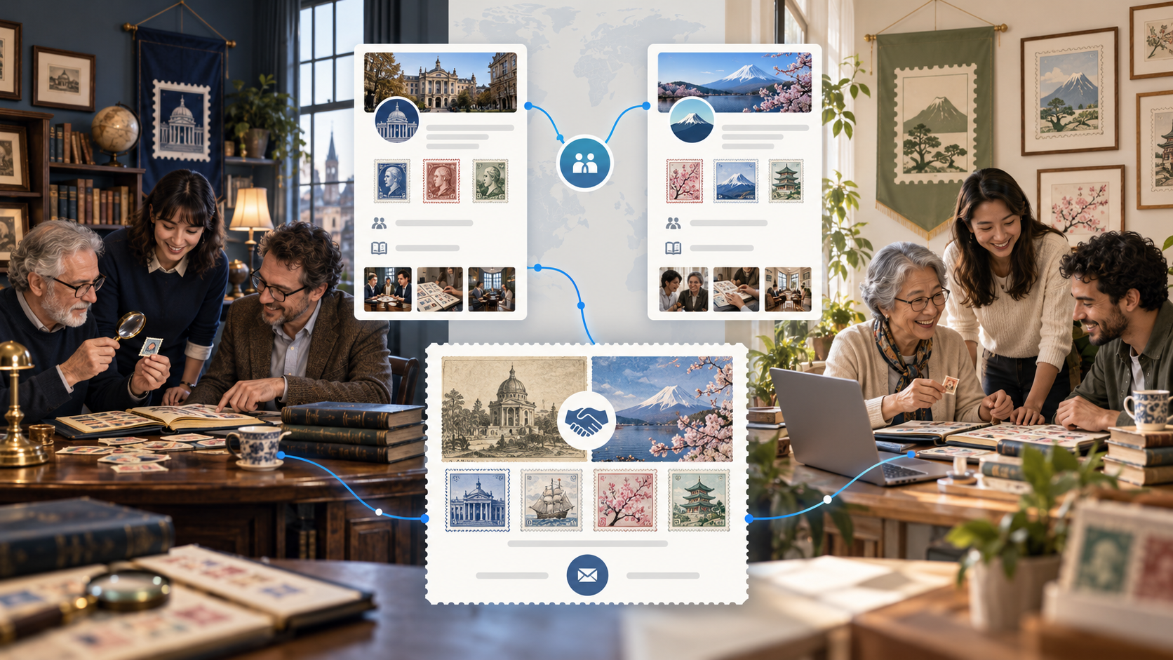 Editorial workflow visual for Connect with Other Clubs